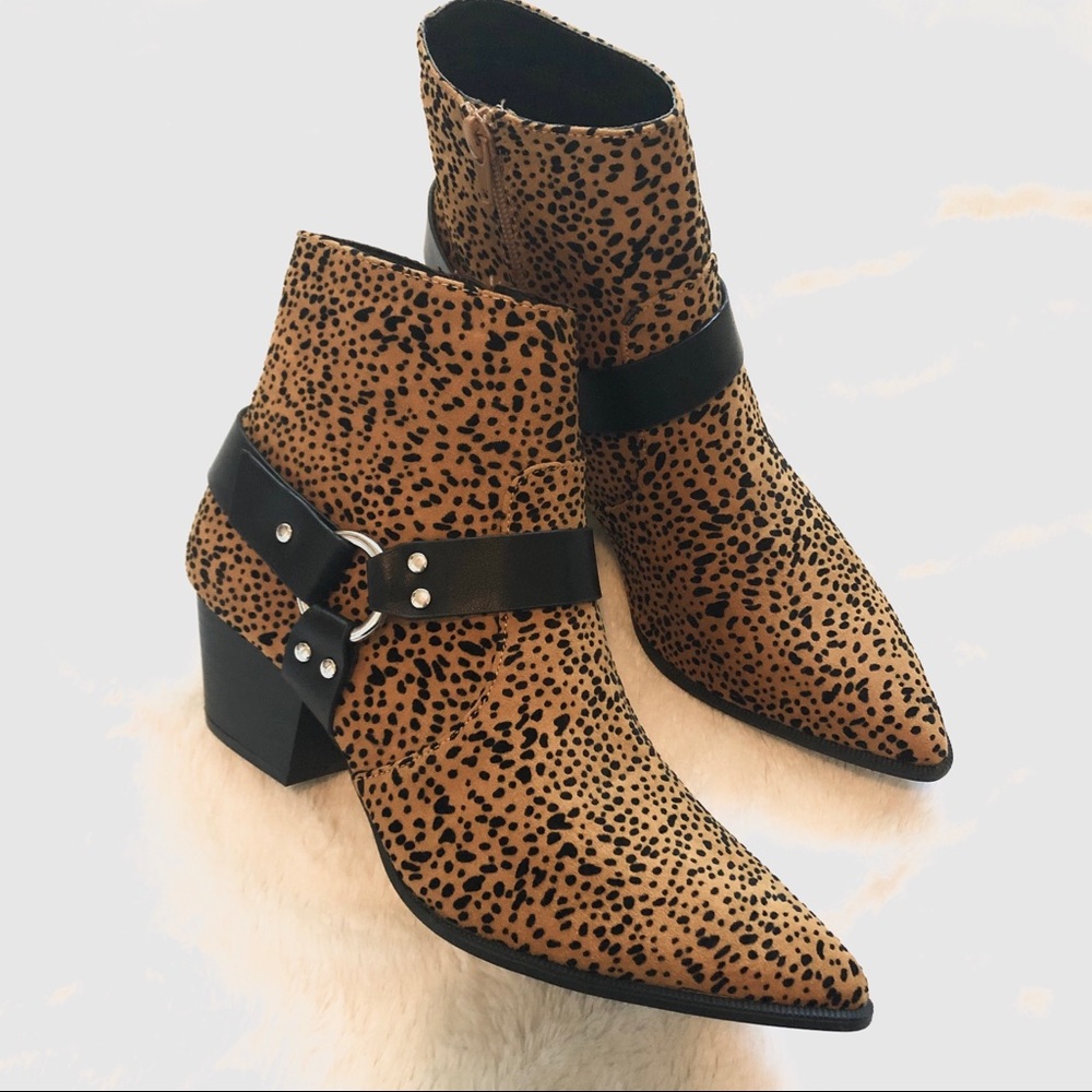 Suede Leopard Booties